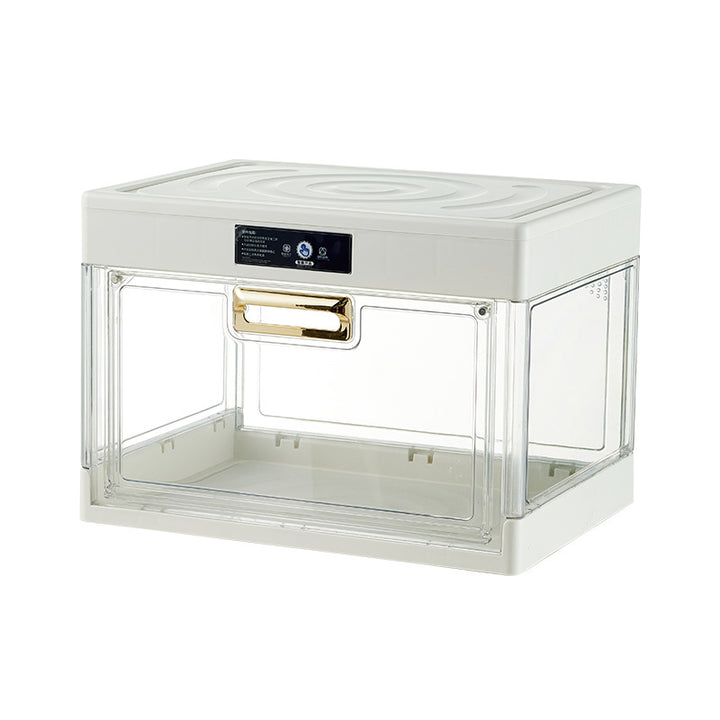 Transparente Frontklappen-Organizerbox für Schuhe und Kleinteile mit abnehmbarem Deckel