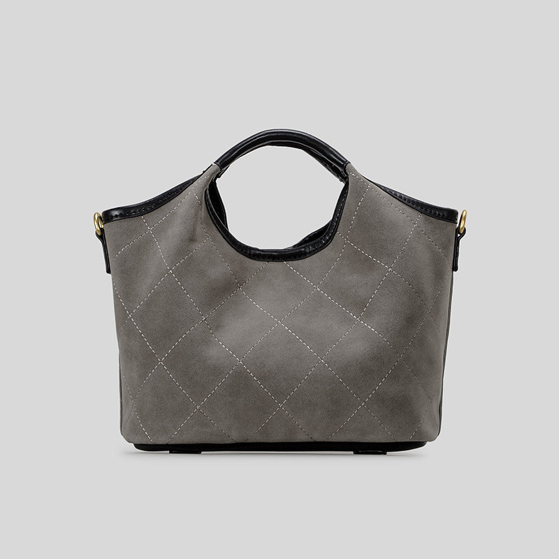Gepolsterte Wildleder-Handtasche
