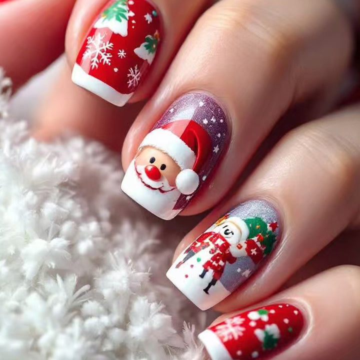 Kunstnägel mit Festlichem Weihnachtsmann-Design Karnz