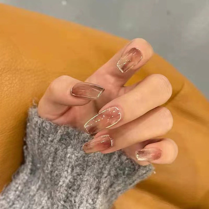 Glänzende Acryl Press-On Nagelerweiterungen Karnz
