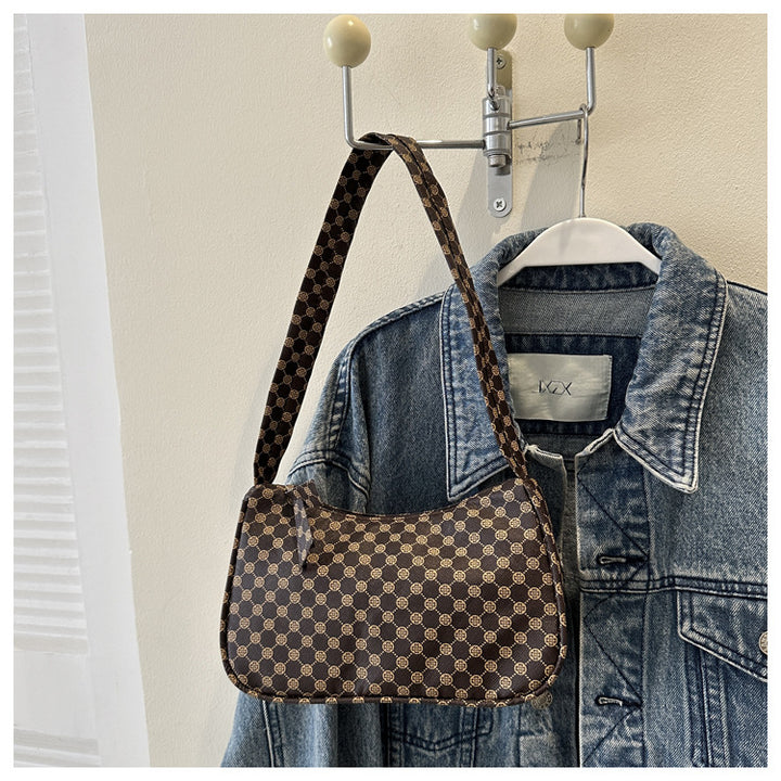 Stylische karierte Schultertasche