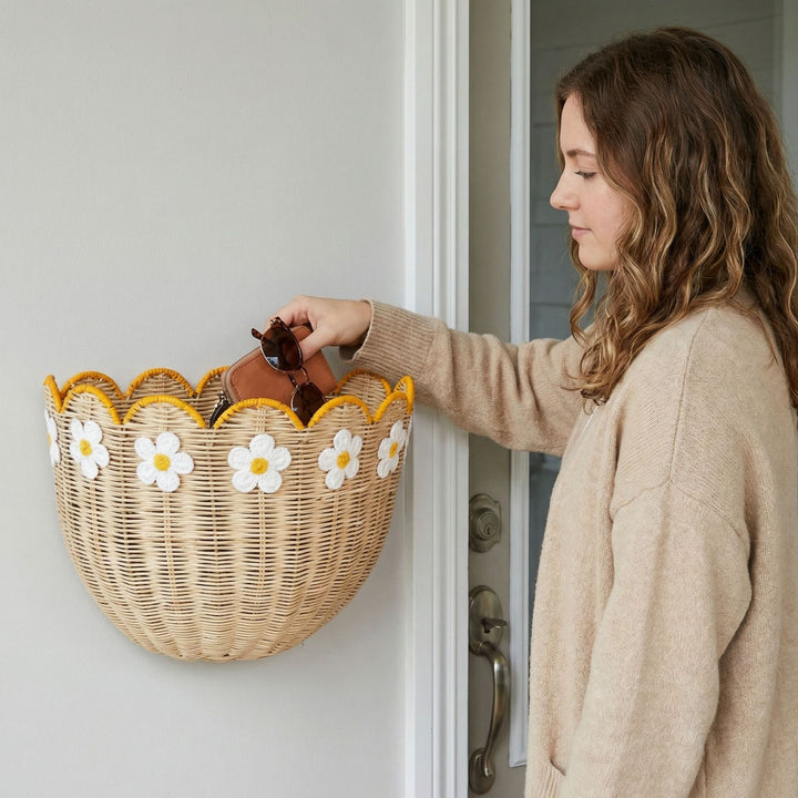 Wandkorb mit Blumenmuster Karnz