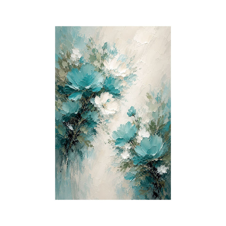 Texturiertes florales Ölgemälde auf Leinwand Kunst