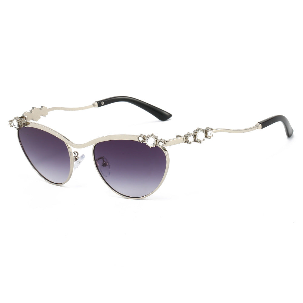 Damen Cat-Eye Sonnenbrille mit funkelndem Steinbesatz Karnz