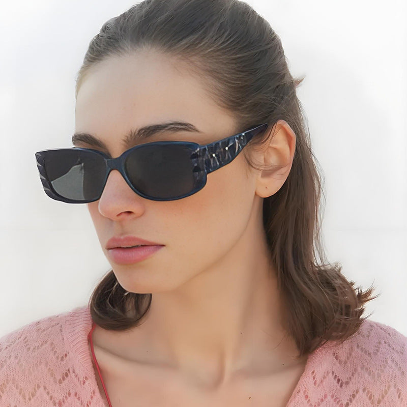 Damen Designer Sonnenbrille mit einzigartigem Rahmen und UV-Schutz Karnz