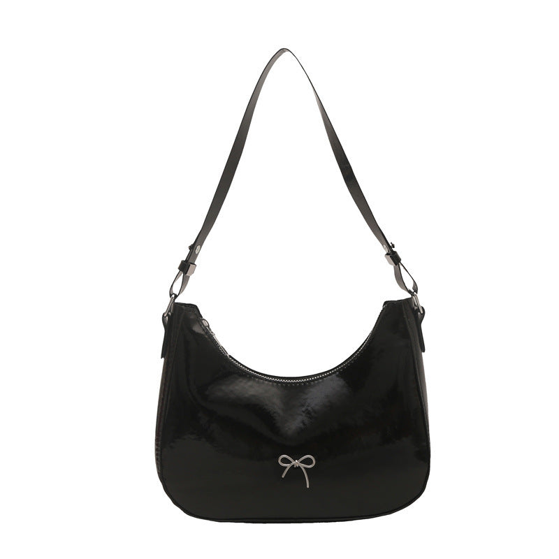 Premium Glänzende Kunstleder Hobo Tasche Karnz