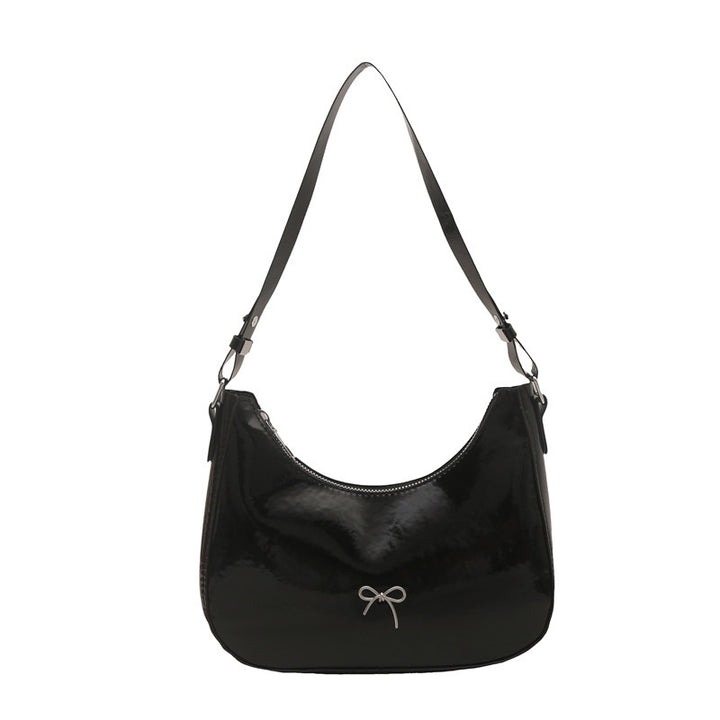 Premium Glänzende Kunstleder Hobo Tasche Karnz