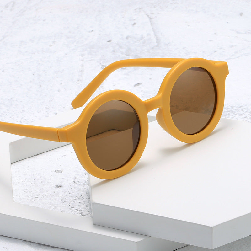 Damen stylische runde Sonnenbrille mit modernem Kunststoffrahmen Karnz