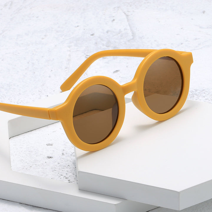 Damen stylische runde Sonnenbrille mit modernem Kunststoffrahmen Karnz