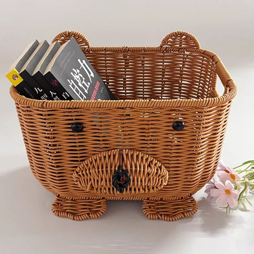 Handgefertigter Naturmaterial Aufbewahrungskorb Karnz