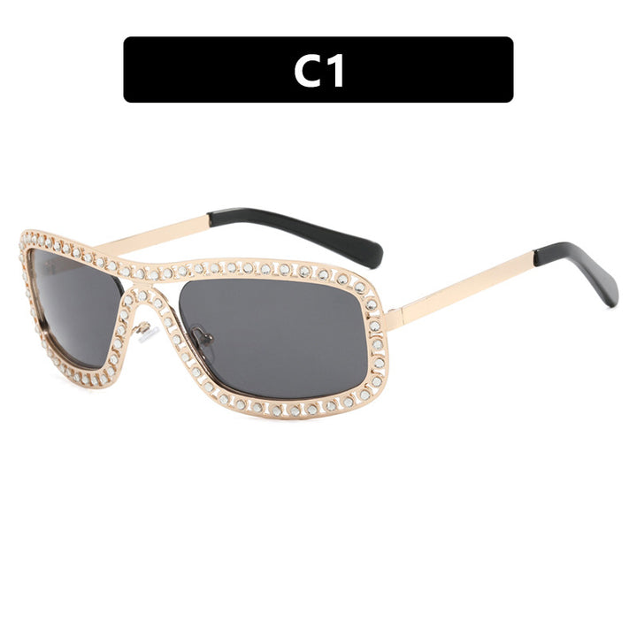 Damen modische Sonnenbrille mit funkelndem Rahmen Karnz