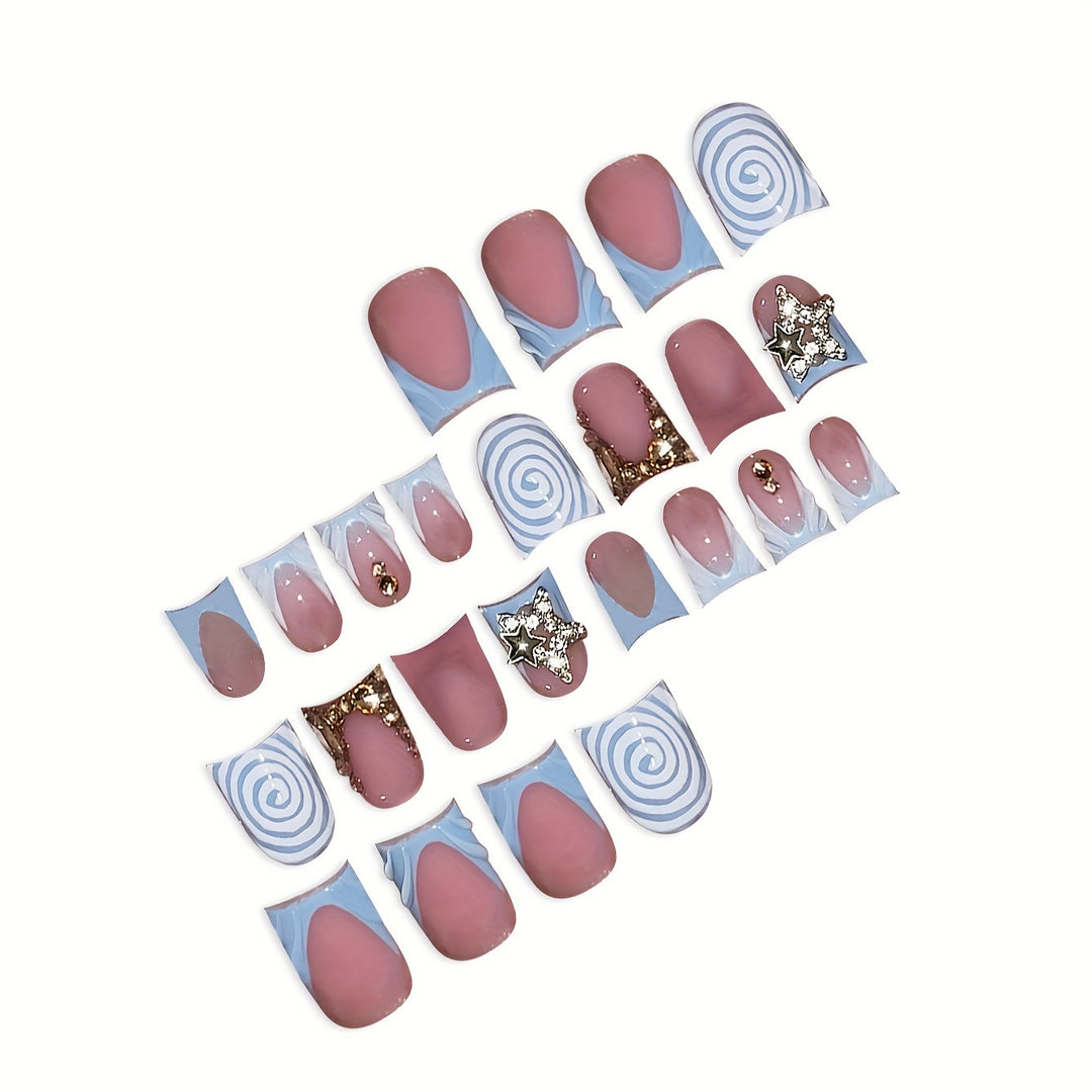 Dekoratives Press-On Nagelkunst Set Karnz