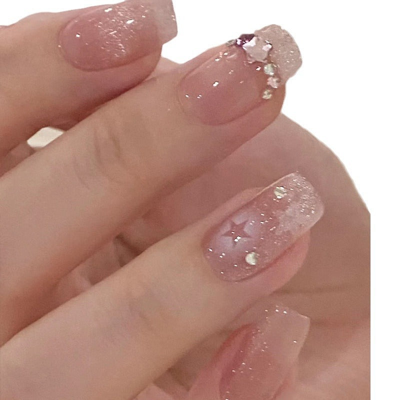 Kunstfingernägel mit Glitzernden Sternmotiven Karnz