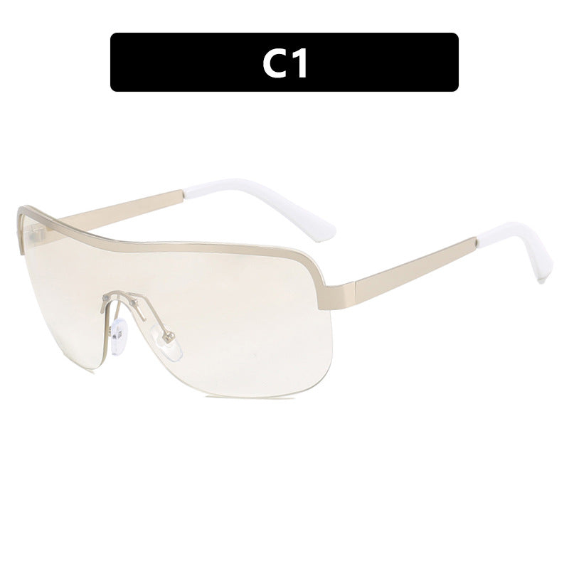Damen sportliche Sonnenbrille im futuristischen Design mit großem Sichtfeld Karnz