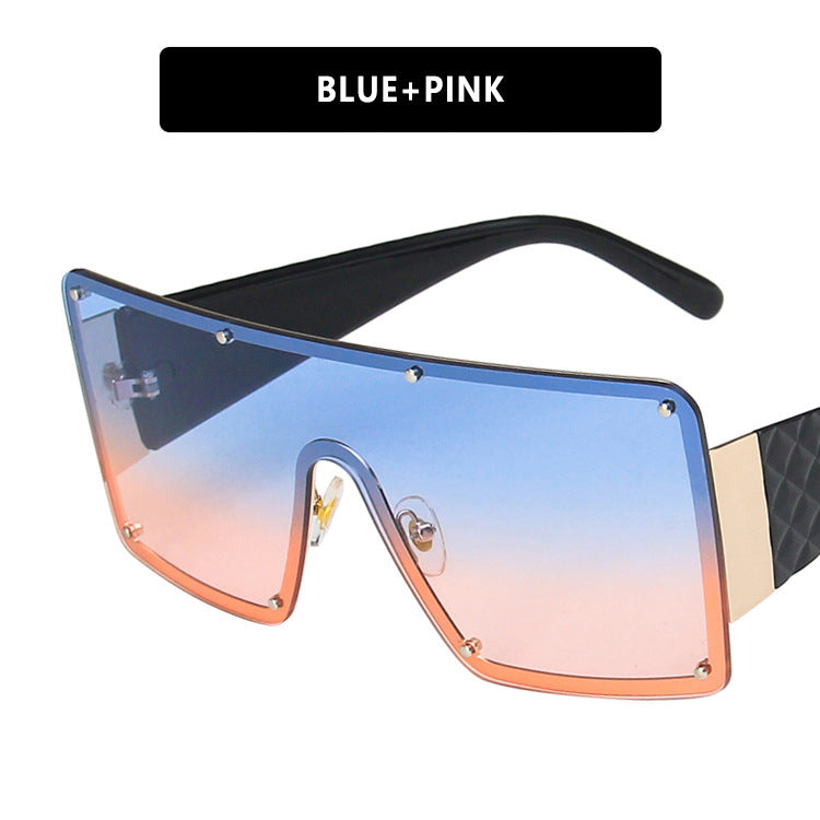 Damen geometrische Oversized-Sonnenbrille mit gradienten Gläsern Karnz