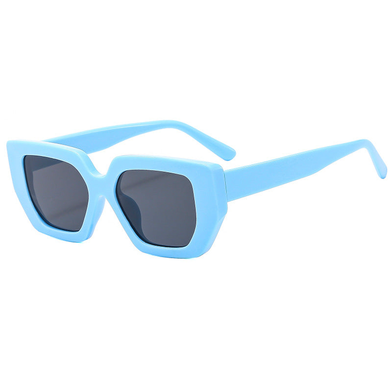 Damen moderne geometrische Sonnenbrille mit auffälligem Rahmen Karnz