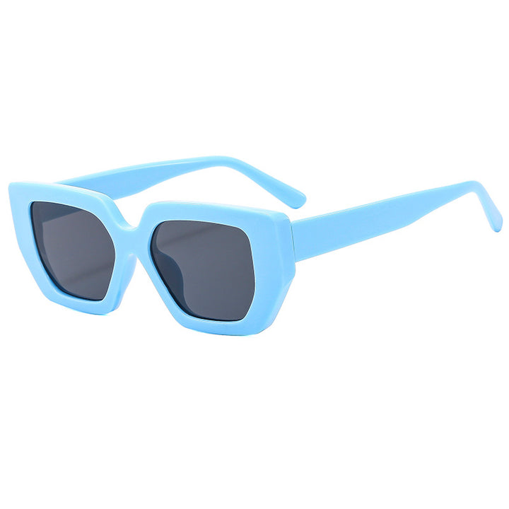 Damen moderne geometrische Sonnenbrille mit auffälligem Rahmen Karnz