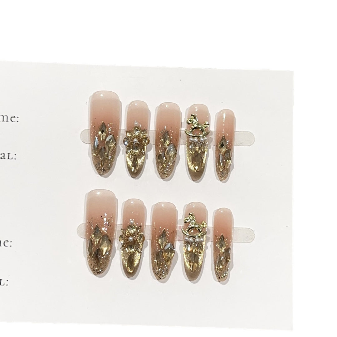 Luxuriös dekorative Press-On-Nagelset