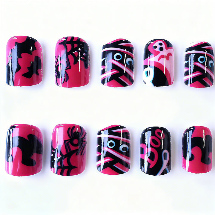Kunstnagelset mit Halloween-Motiv und kreativen Designs Karnz
