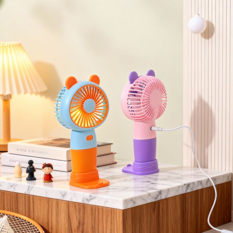 Damen Tragbarer Handventilator mit stilvollem Bärenmotiv Karnz