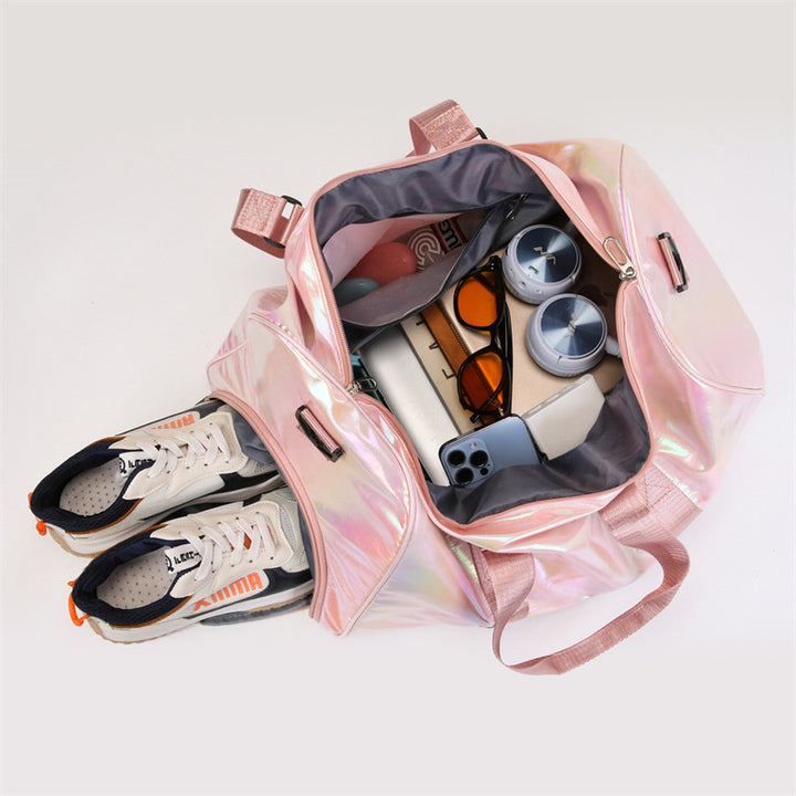 Iridescent Reis-Duffel Tasche