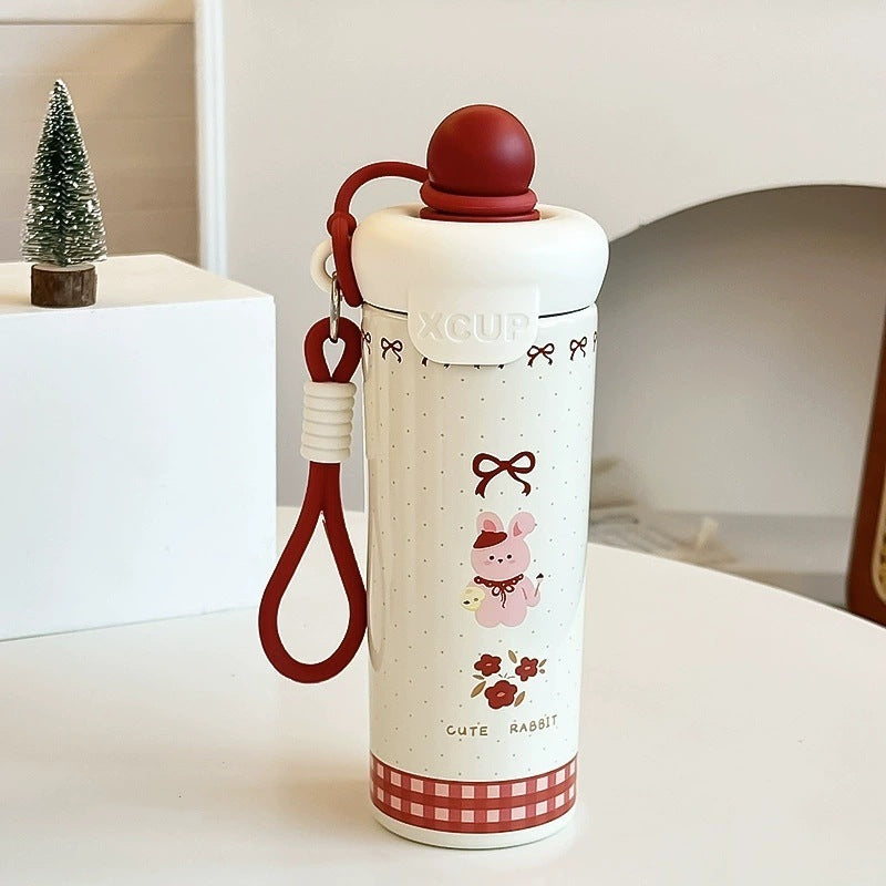 Damen Trinkflasche mit innovativem Silikonverschluss und Trageschlaufe Karnz