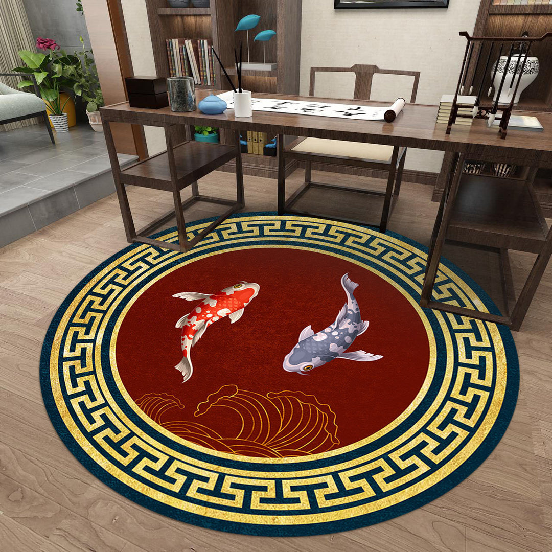 Dekorativer runder Fischdesign-Teppich
