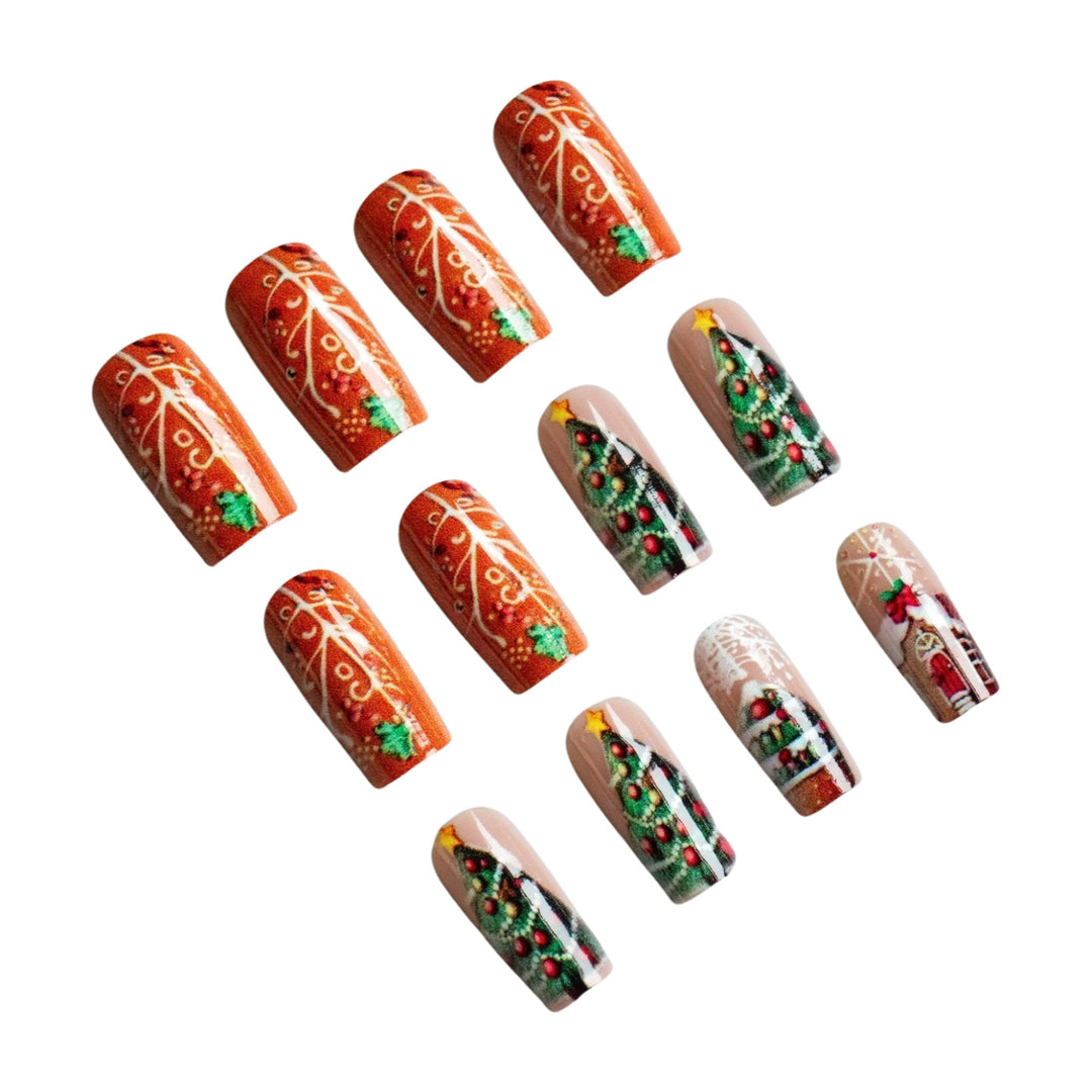 Festliches Lebkuchen-Themen-Nagelkunst-Set