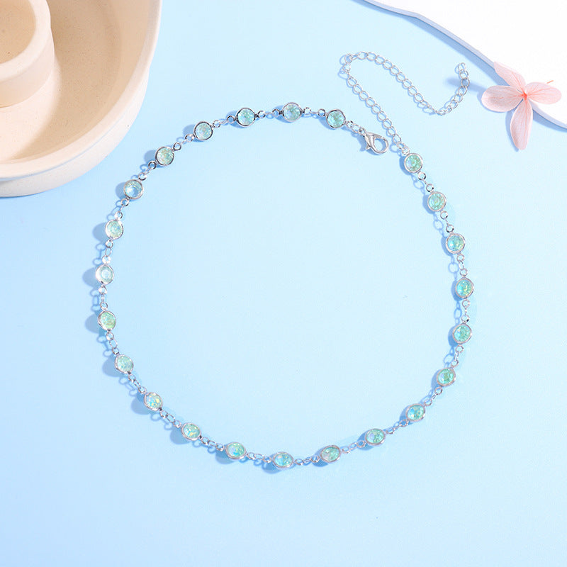 Funkelnde Kristall Choker Halskette Karnz
