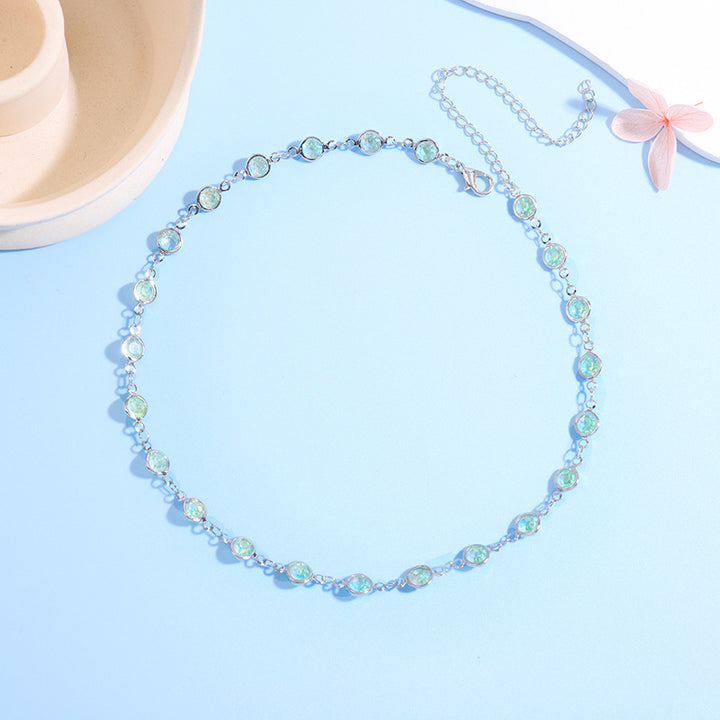 Funkelnde Kristall Choker Halskette Karnz