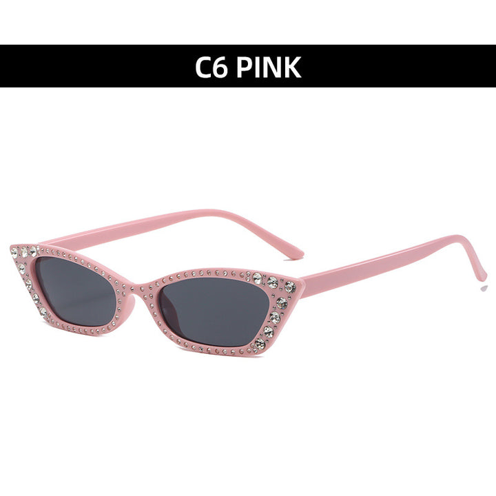 Cat-Eye Sonnenbrille mit Strassbesatz