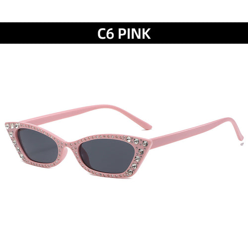 Cat-Eye Sonnenbrille mit Strassbesatz