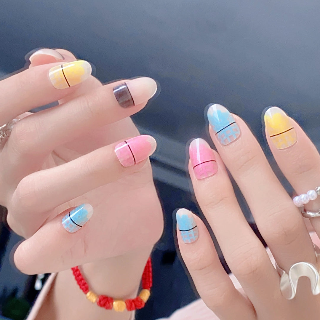 Kreatives Muster Press-On Nagelset