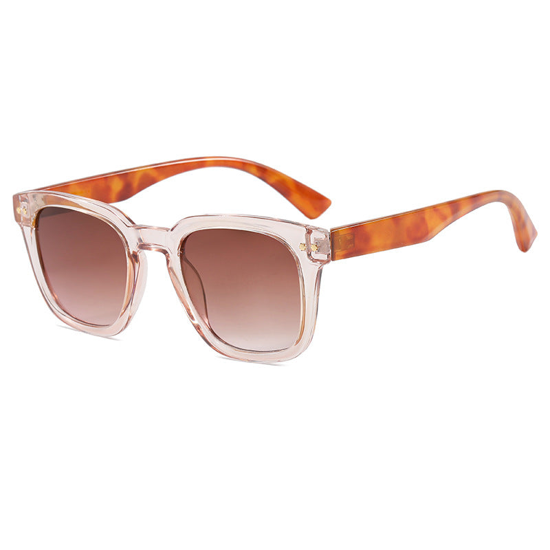Damen Quadratische Sonnenbrille mit modernem transparentem Rahmen und UV-Schutz Karnz