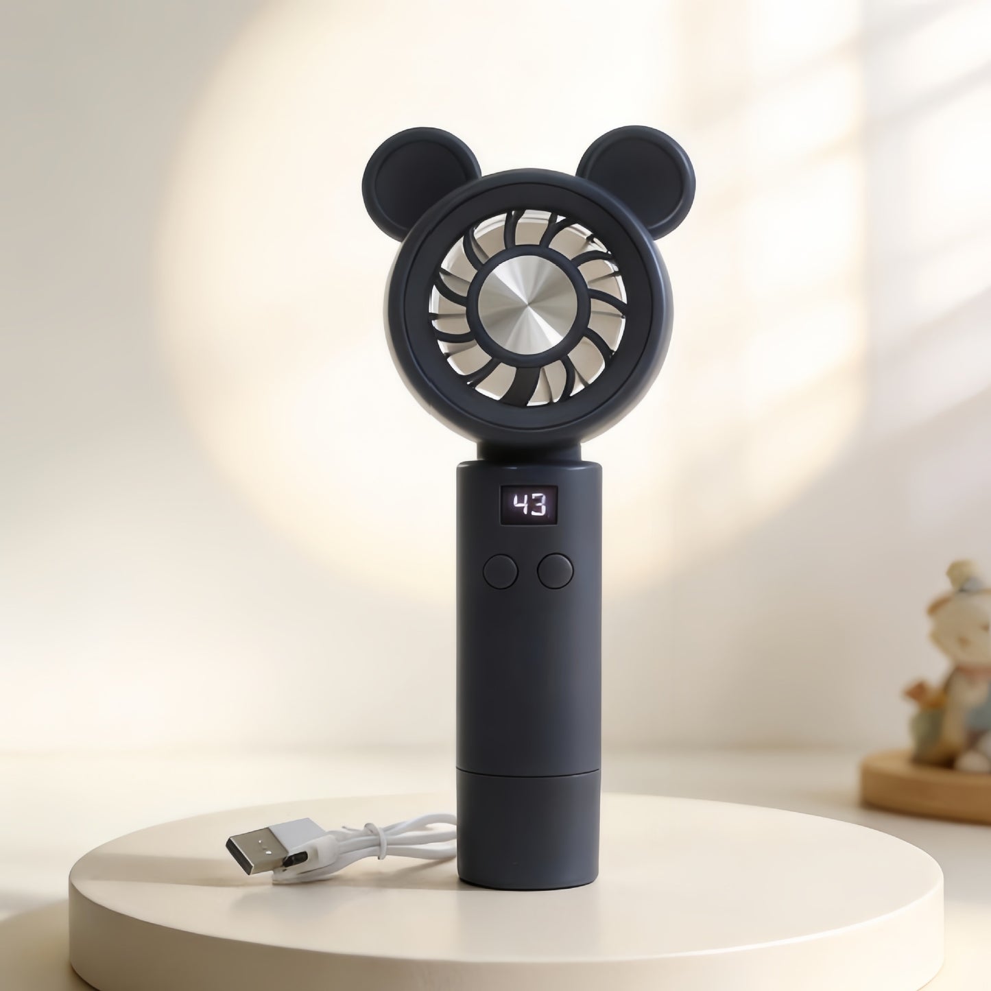 Damen Tragbarer Mini-Handventilator mit LCD-Display Karnz