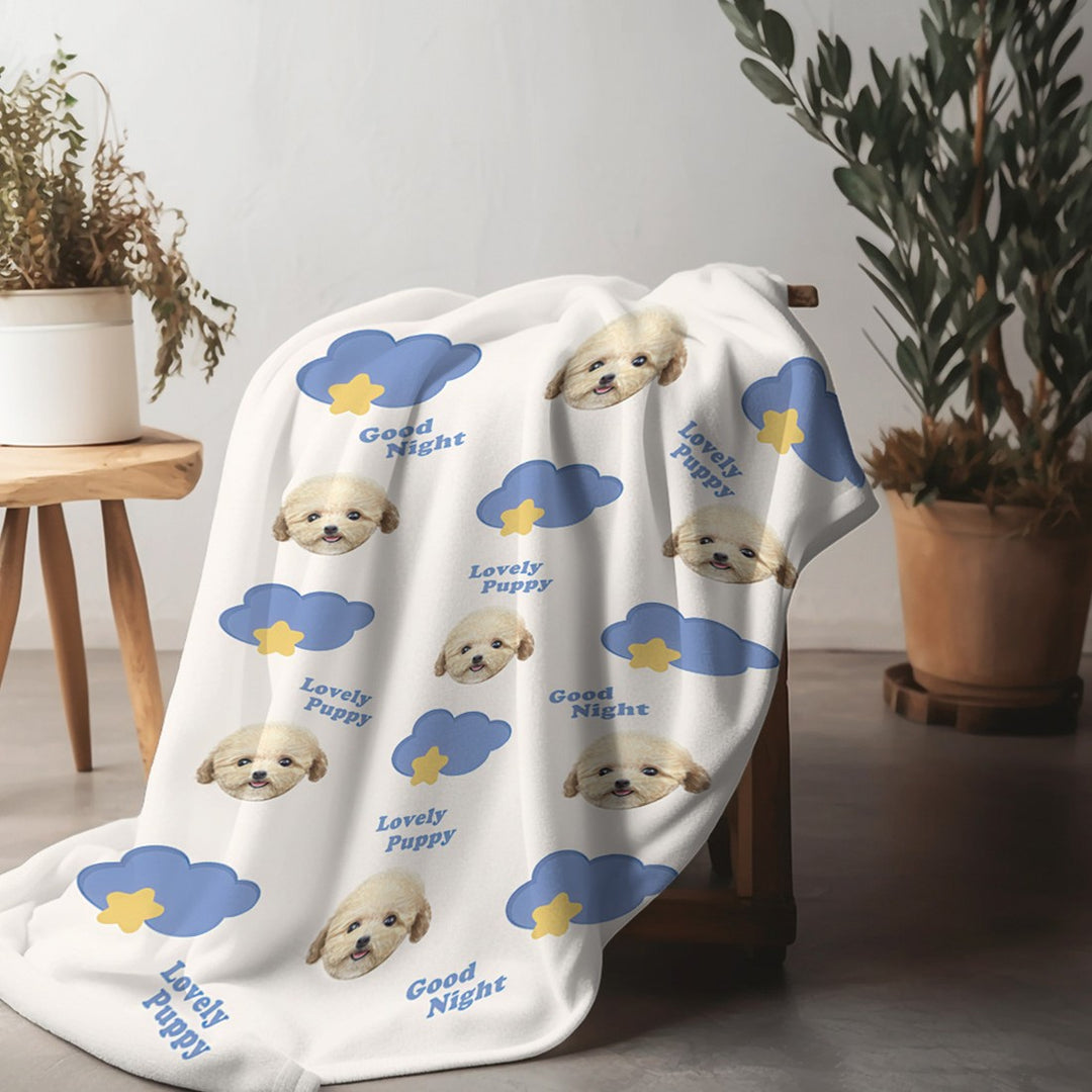 Süßes Katzenmuster Fleece-Decke Karnz