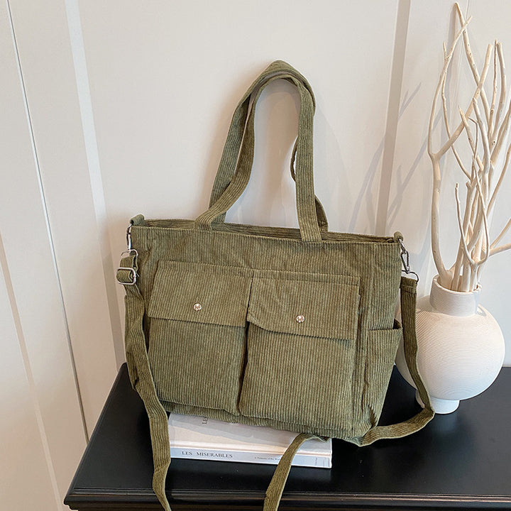 WoSpacious Corduroy Utility Tote Bag Karnz