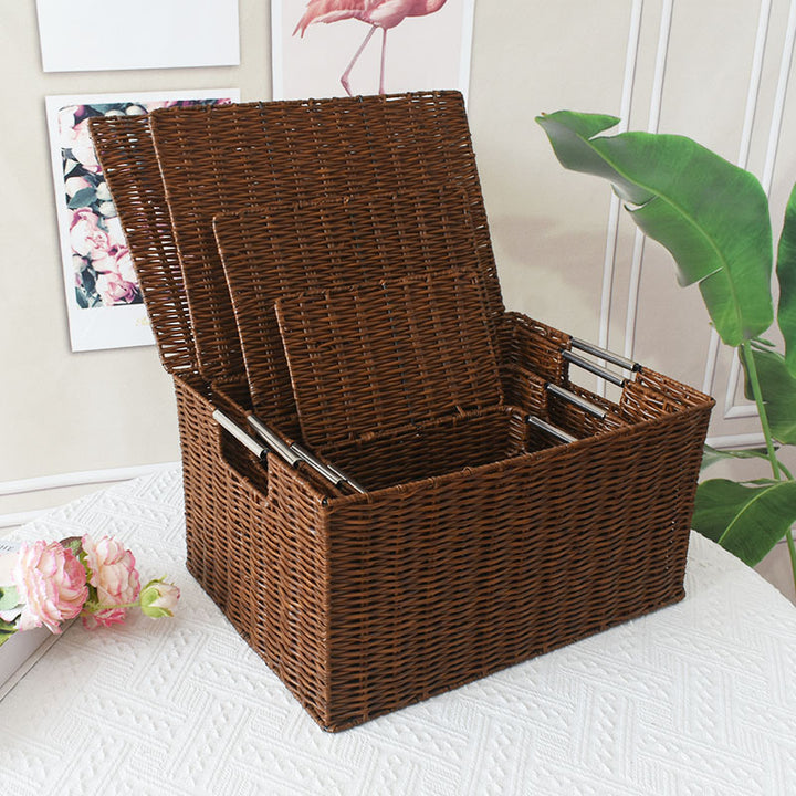 Premium Rattan Aufbewahrungsbox Karnz
