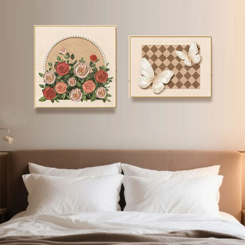 Elegante Blumenreiche Relief Wanddekoration