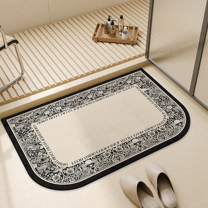 Vintage-inspirierte floral bedruckte Badematte