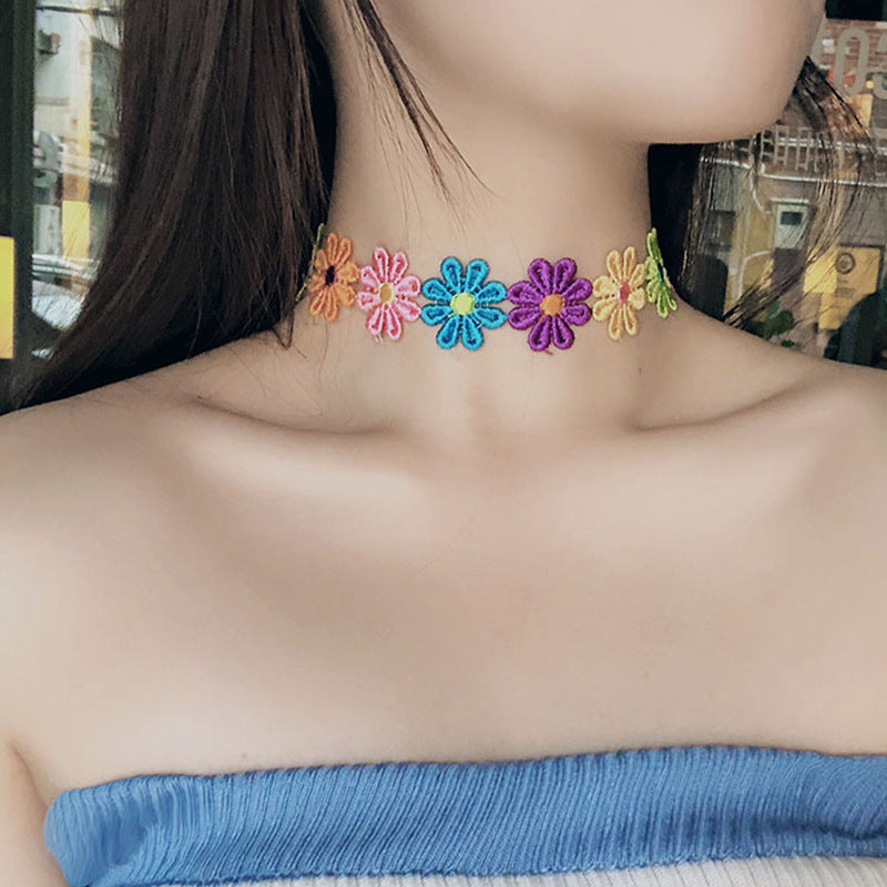 Blumen Choker Halskette Karnz