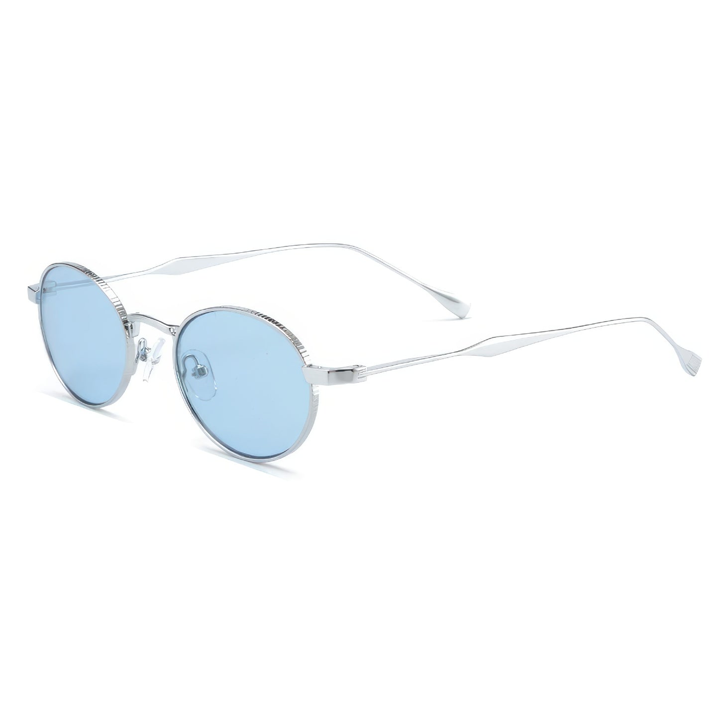 Damen modische Sonnenbrille mit hochwertigem Metallrahmen und runden Gläsern Karnz