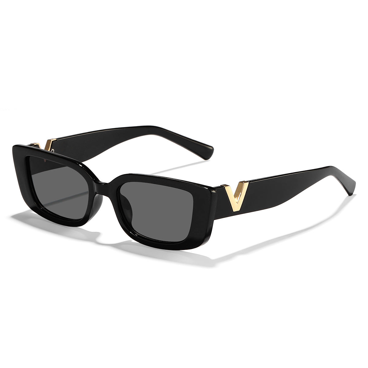 Damen modische quadratische Sonnenbrille mit goldenen Akzenten Karnz