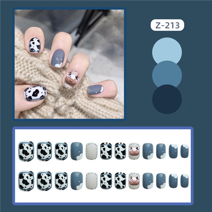 Cow Print Themed Press-On Nail Set