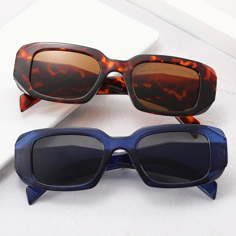 Damen modische quadratische Sonnenbrille mit trendigem Schildpatt-Design Karnz