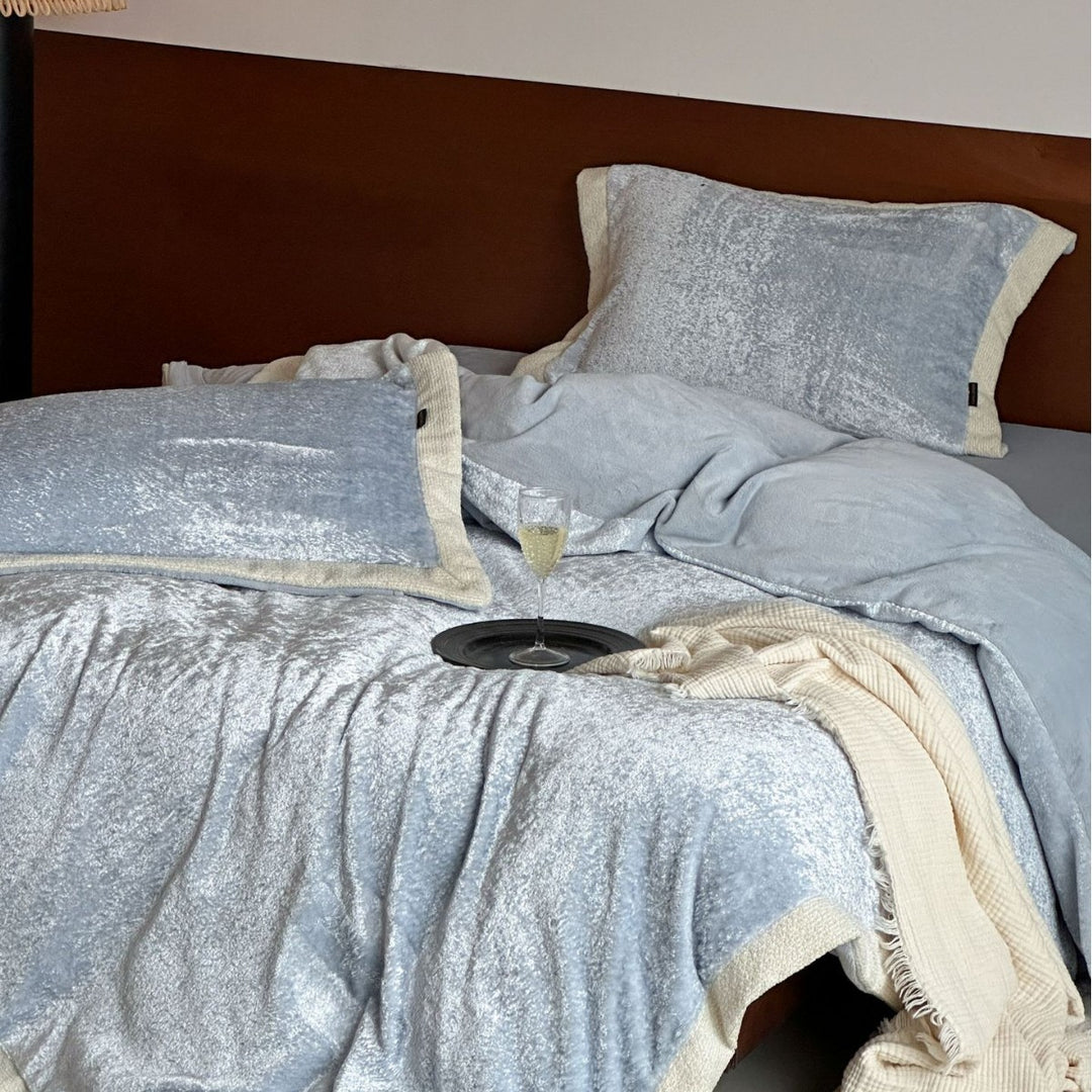 Flauschiges Samtvelours-Bettbezug-Set mit soften Plüschfasern und Hotelverschluss Karnz