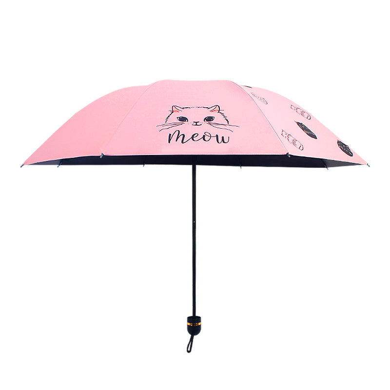 Damen Regenschirm mit verspieltem Katzenmotiv Karnz