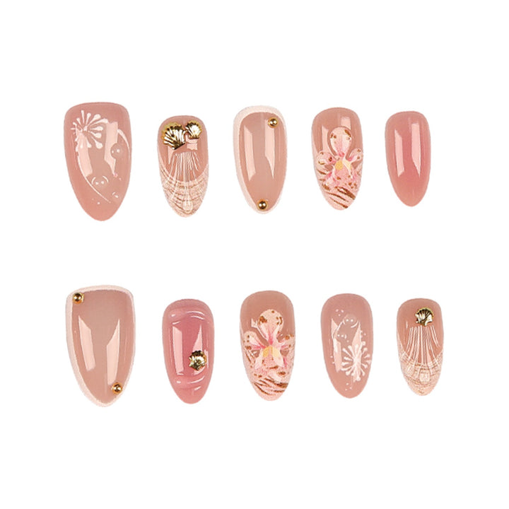 Dekoratives Nagelspitzen-Set mit Goldakzenten