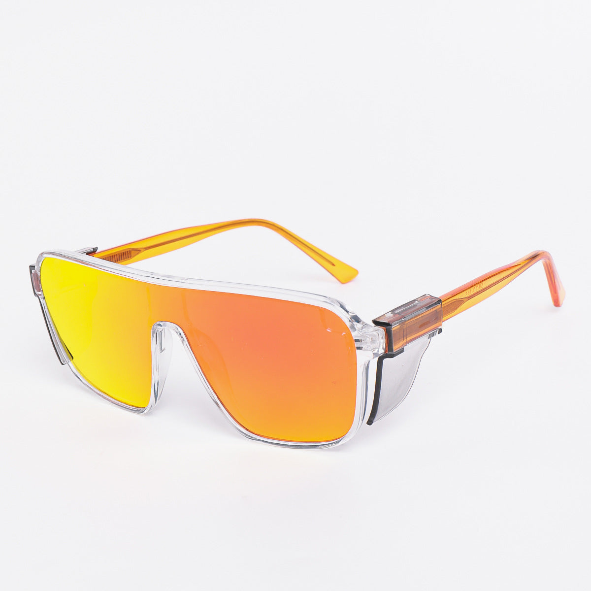 Damen sportliche Sonnenbrille im futuristischen Design mit farbigen Gläsern Karnz