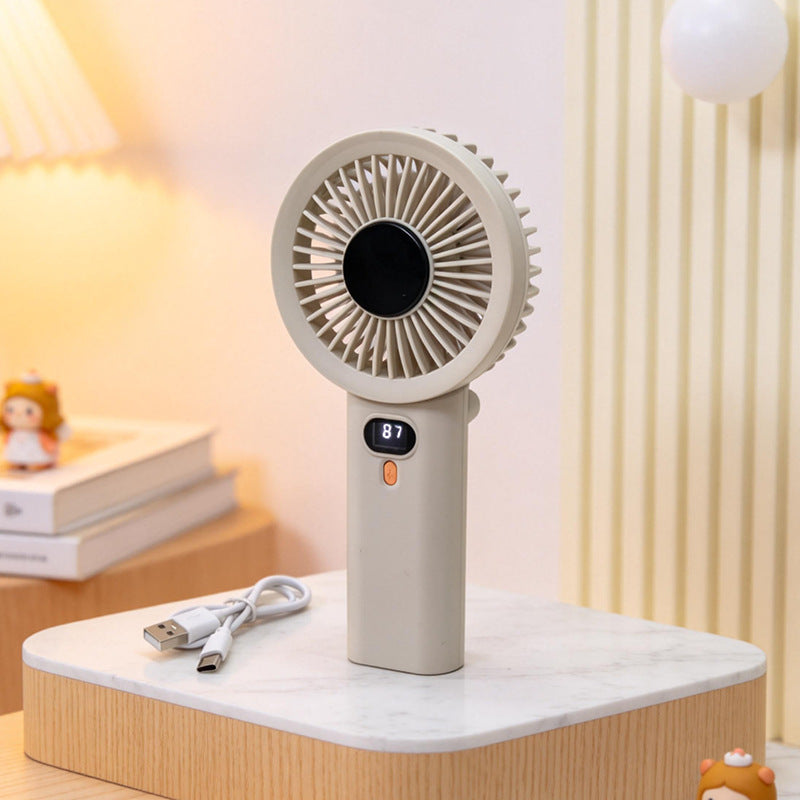 Damen Tragbarer USB Handventilator mit digitaler Geschwindigkeitsanzeige Karnz